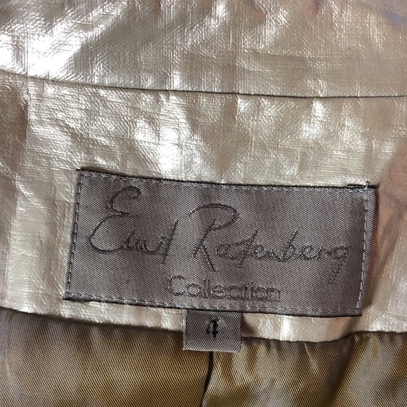 Emil Rutenberg Collection Silver Metallic Linen Jacket Size 4 - Picture 6 of 8